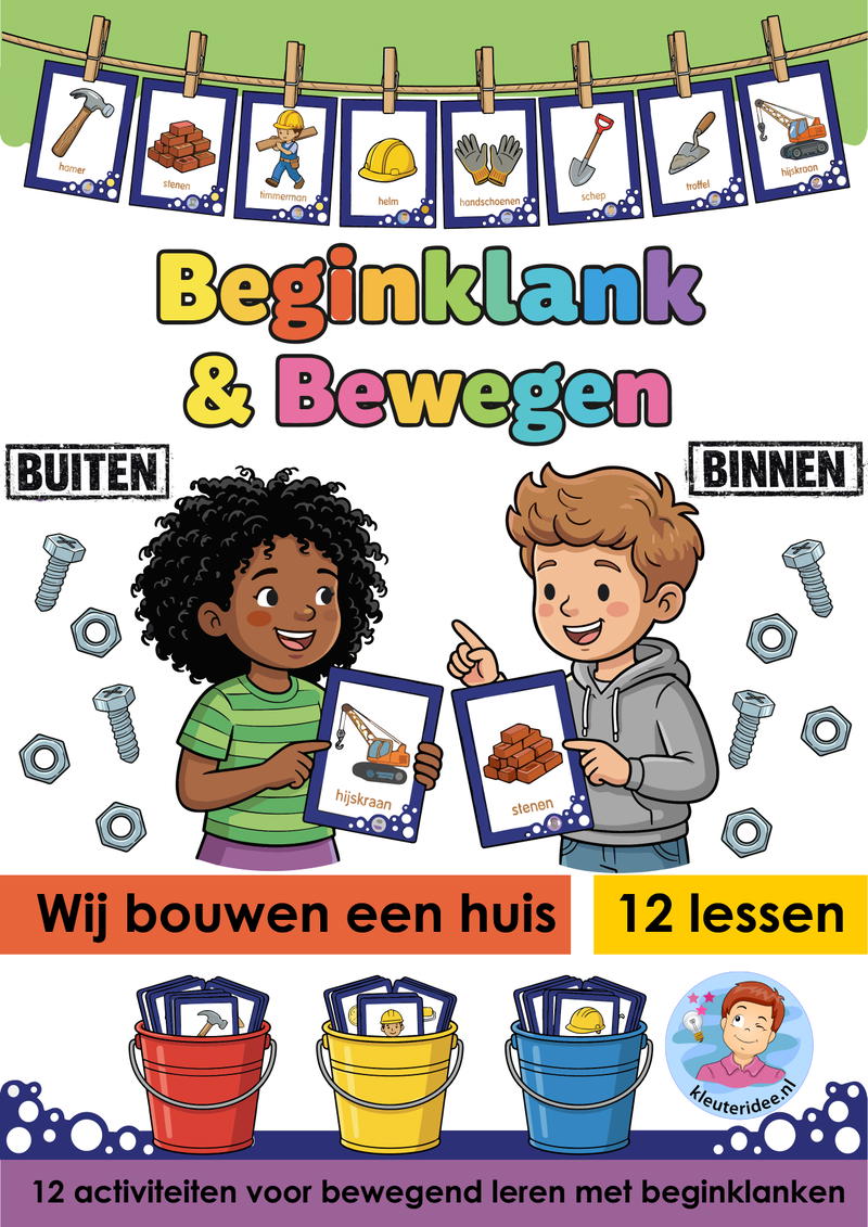 Beginklank en bewegen wij bouwen een huis kleuteridee